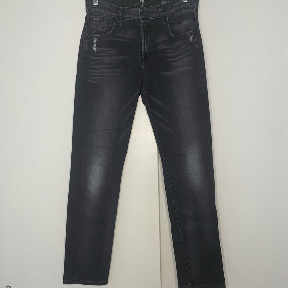 7 For All Mankind grey relaxed skinny jeans. 27